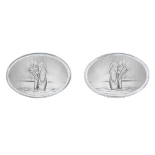 Dancing Ballet Shoes Monochrome Ballerina Cufflinks