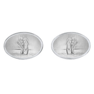 Dancing Ballet Shoes Monochrome Ballerina Cufflinks