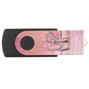 Dancing Ballet Shoes Pink Ballerina Flash Drive