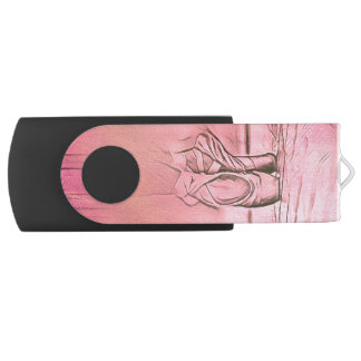 Dancing Ballet Shoes Pink Ballerina Flash Drive