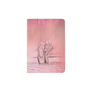 Dancing Ballet Shoes Pink Ballerina Passport Holder