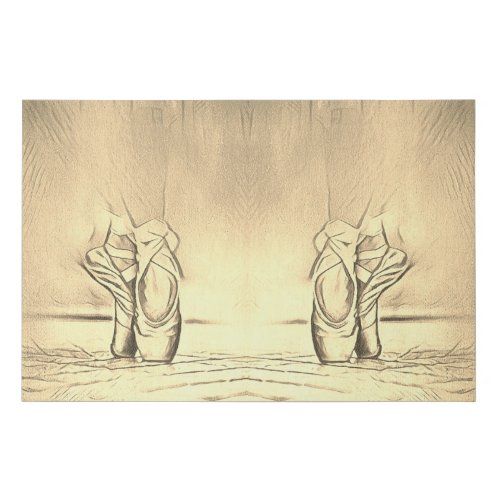 Dancing Ballet Shoes Vintage Effect Ballerina Faux Canvas Print