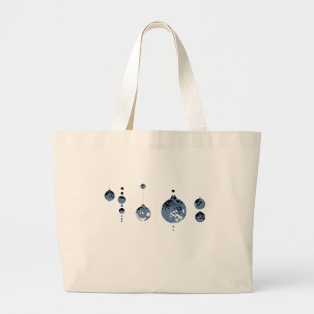 Dancing Balls Grey 2 Transp MUSEUM Zazzle Gifts Large Tote Bag (Front)