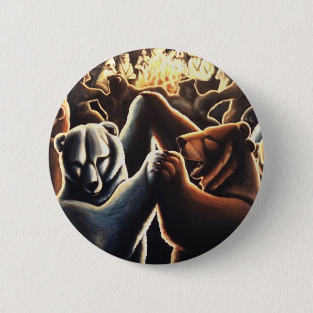 Dancing Bear Buttons Pin Party Animal Buttons Gift (Front)