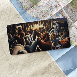 Dancing Bear License Bear Art License Plate