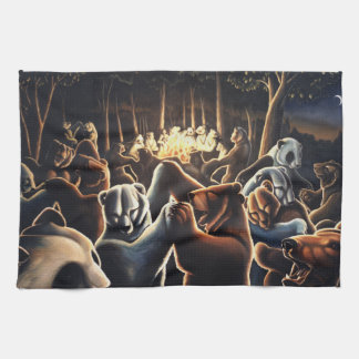 Dancing Bear Towel Bear Party Art Tea Towel Gift