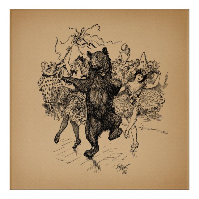 Dancing Bear Vintage Circus Art (Front)