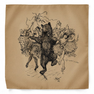Dancing Bear Vintage Circus Art Bandana