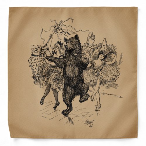 Dancing Bear Vintage Circus Art Bandana