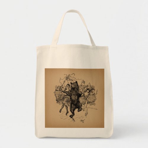 Dancing Bear Vintage Circus Art Tote Bag