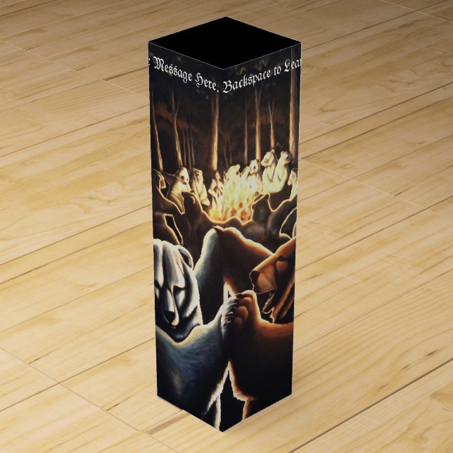 Dancing Bear Wine Box Party Bear Art Box (Front)