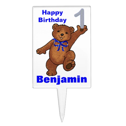 Dancing Bears 1st Birthday Party Cake Topper