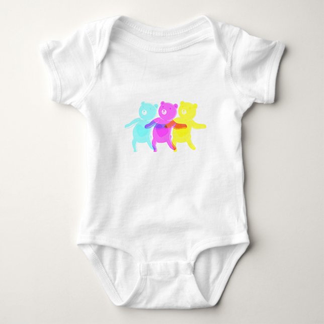 Dancing bears baby bodysuit (Front)