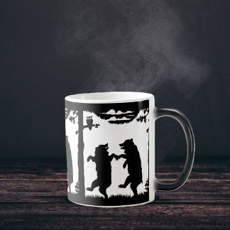 Dancing Bears Black Silhouette Color Morph Mug