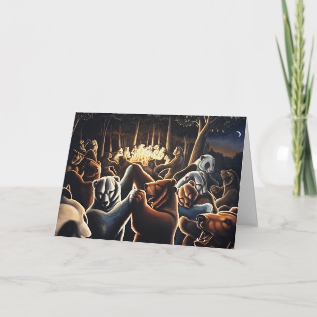 Dancing Bears Greeting Card Blank Art Cards (Front)