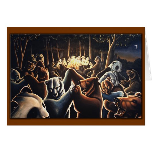 Dancing Bears Painting Card Art Print Cards (Front Horizontal)
