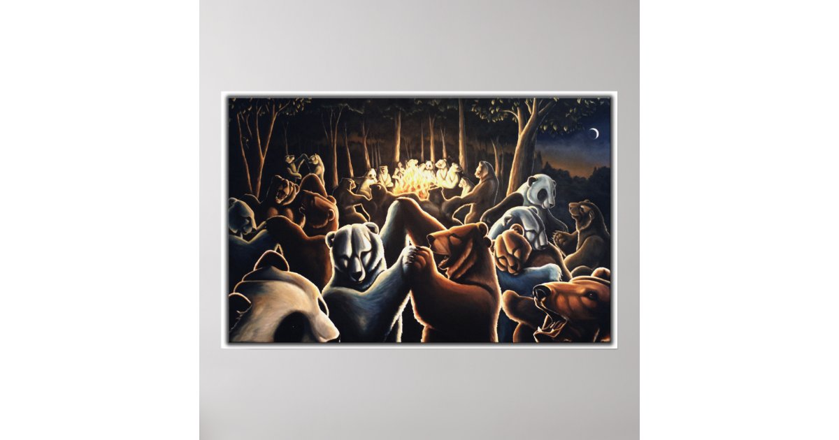 Dancing Bears Painting Prints Bear Art Posters Zazzle Com