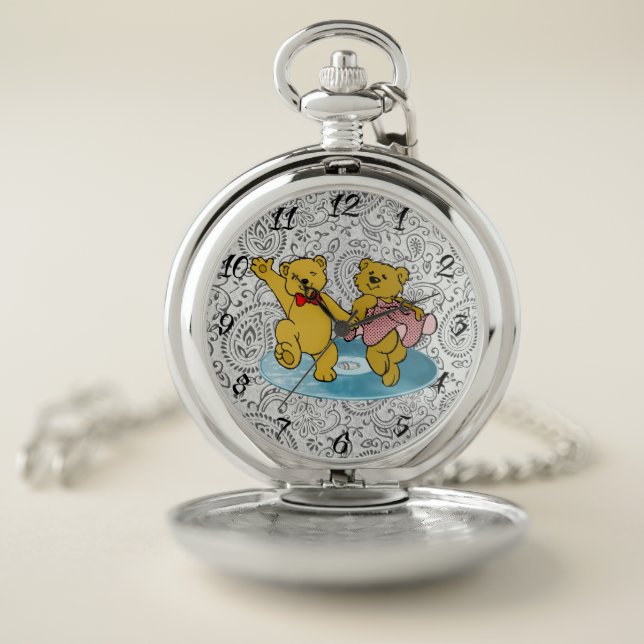 DANCING BEARS POCKET WATCH (Inside)