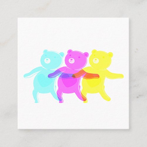Dancing bears square business card