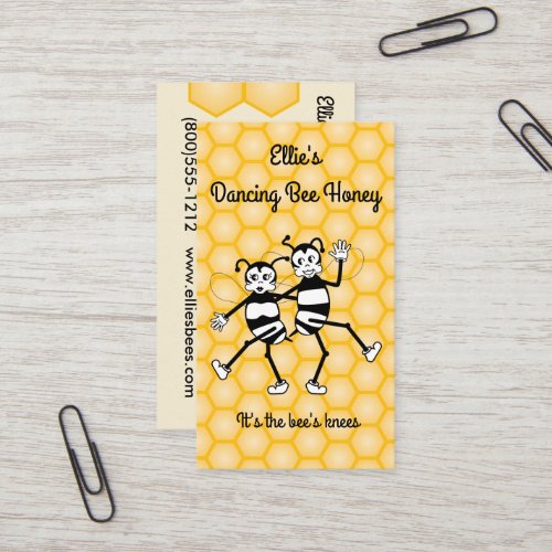Dancing bee honey business card