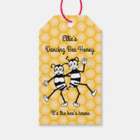 Dancing bee honey gift tag
