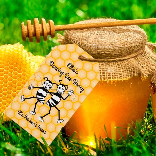 Dancing bee honey gift tag