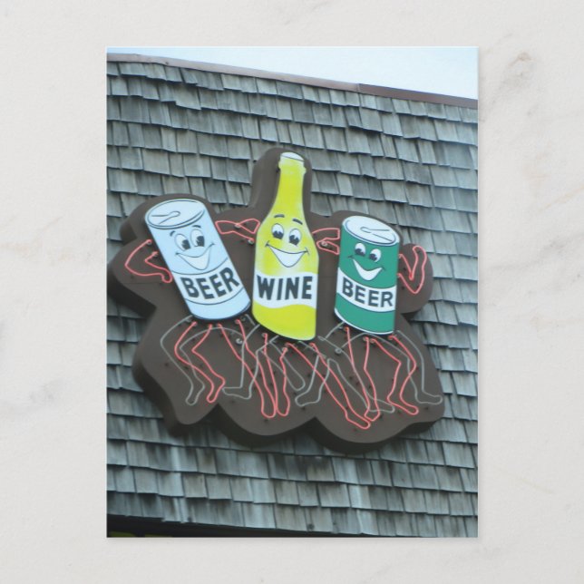Dancing Beer Cans Postcard (Front)