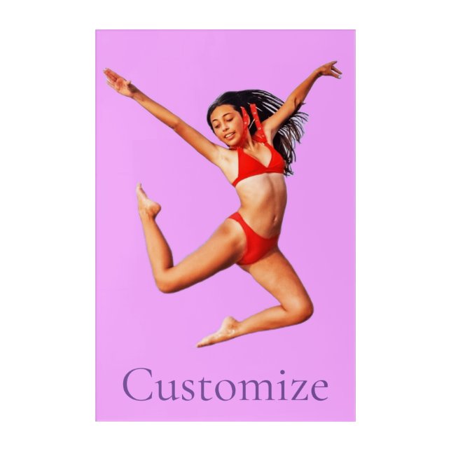 Dancing Bikini Model Thunder_Cove Acrylic Print (Front)