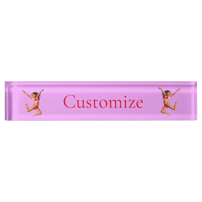 Dancing Bikini Model Thunder_Cove Desk Name Plate (Front)
