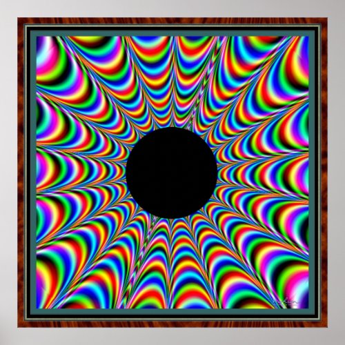 Dancing Black Center with Color Emissions Poster