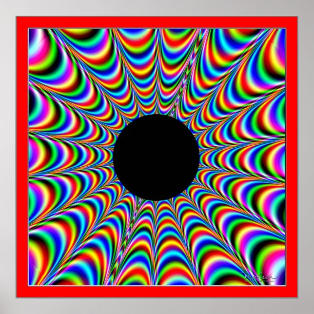 Dancing Black Circle with Beaming Colors Poster (Front)