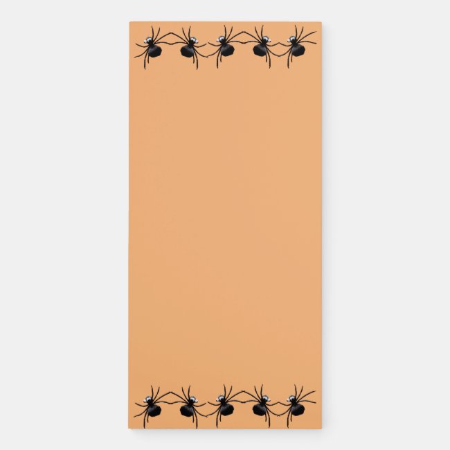 Dancing Black Spiders Magnetic Fridge Notepad