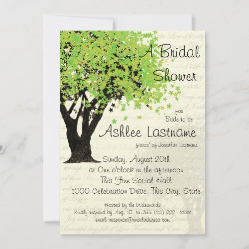 Dancing Blooms Tree Bridal Shower Invites