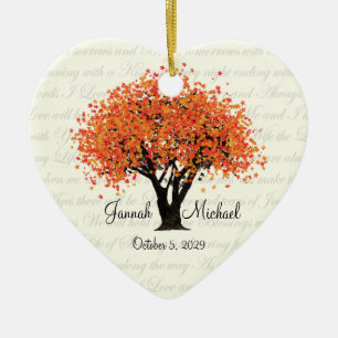 Dancing Blooms Wedding Photo Ceramic Ornament