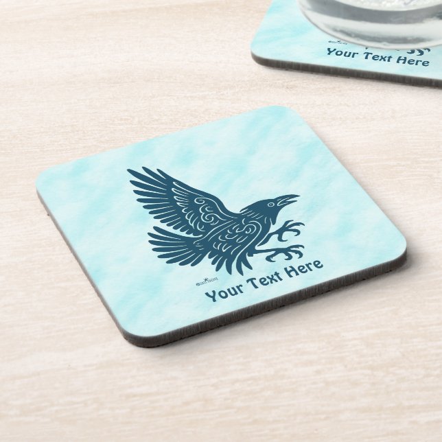 Dancing Blue Raven Beverage Coaster (Left Side)