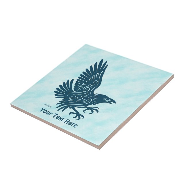 Dancing Blue Raven Ceramic Tile (Side)