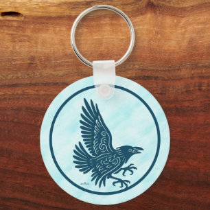 Dancing Blue Raven Keychain