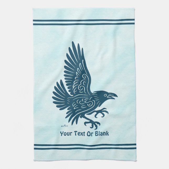 Dancing Blue Raven Kitchen Towel (Vertical)