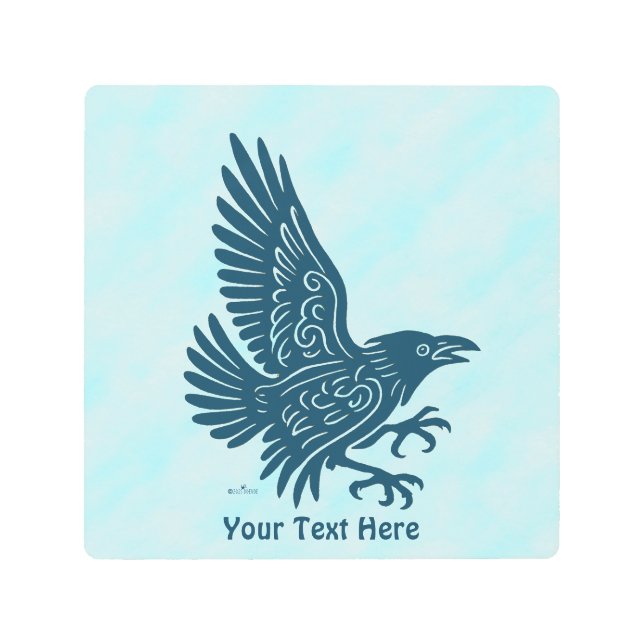 Dancing Blue Raven Metal Print (Front)