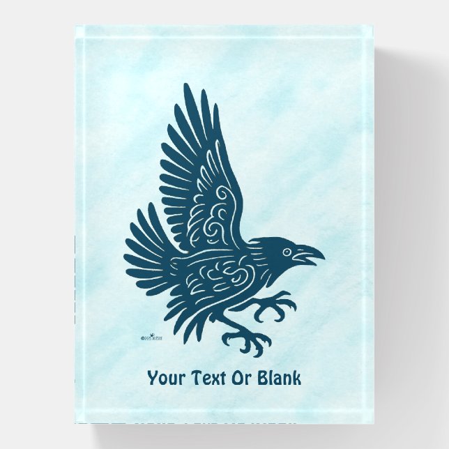 Dancing Blue Raven Paperweight (Vertical)