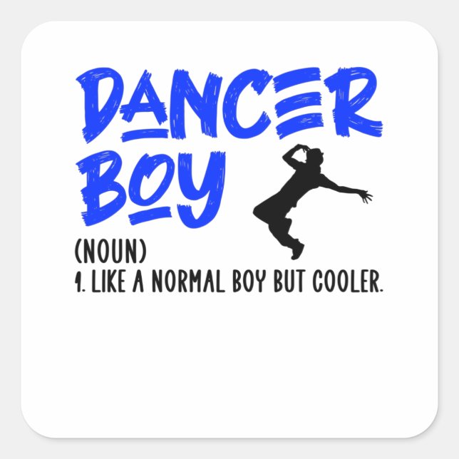 Dancing boy square sticker (Front)