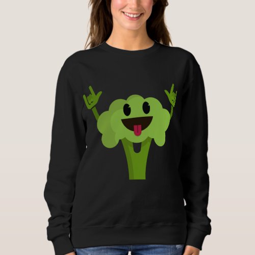Dancing Broccoli Funny Vegetable Dancer Vegan Humo Sweatshirt