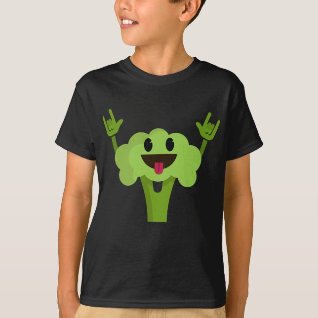 Dancing Broccoli Funny Vegetable Dancer Vegan Humo T-Shirt (Front)