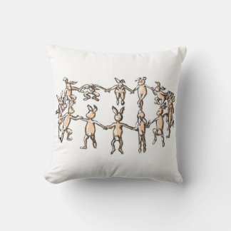 dancing bunnies, dancing rabbits pillow