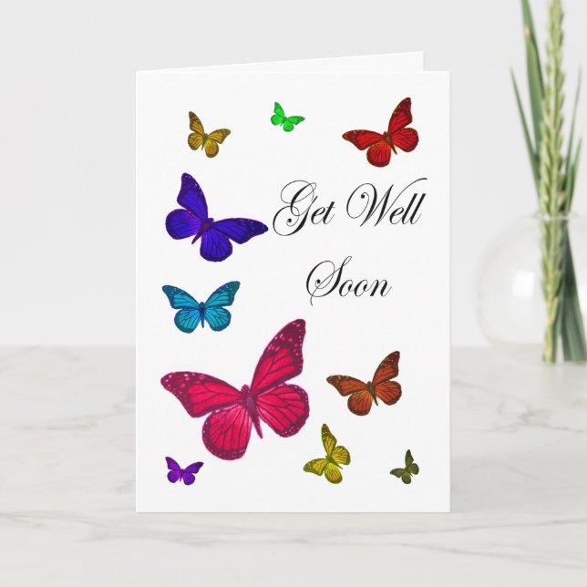 Dancing Butterflies Get Well Soon Card (Front)
