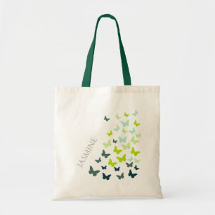 Dancing butterflies personalize tote bag
