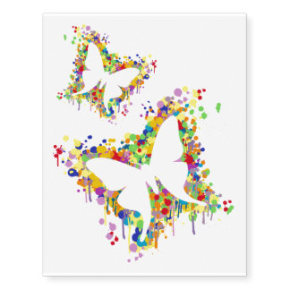 Dancing Butterfly Splash Temporary Tattoos