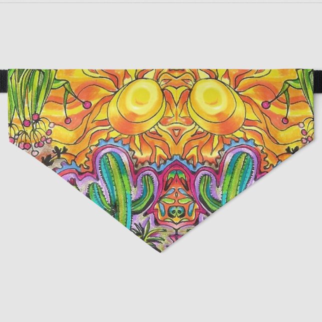 Dancing Cactus Doggy  Pet Bandana Collar (Front)