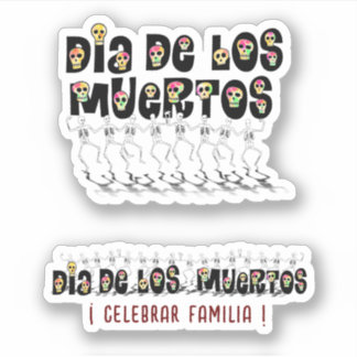 Dancing Calaveras Dia De Los Muertos Sticker