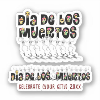 Dancing Calaveras Dia De Los Muertos Sticker